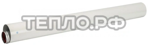 STOUT Элемент дымохода Ø60/100 труба коаксиальная 2000 мм п/м, уплотнения и хомут в комплекте (лого)