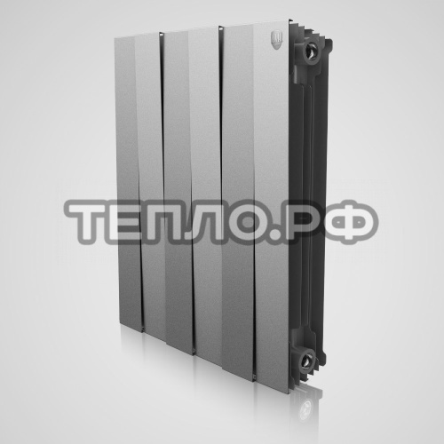 Радиатор биметал. ROYAL THERMO PianoForte 500 new/Silver Satin - 4 секц