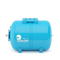 Гидроаккумулятор горизонтальный   24 л. Wester WAO (цвет синий,фланец из нерж.)