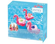 57500, Intex, Надувной плавающий держатель для напитков 28х25х20см "Фламинго" комплект из 3 шт, уп.1