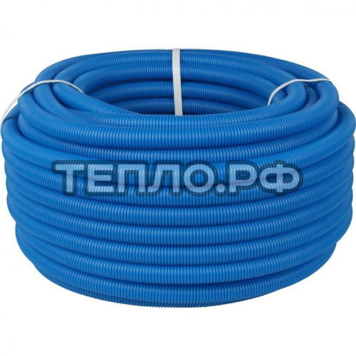 Труба гофрированная ПНД, цвет синий, наружным диаметром 28 мм для труб диаметром 20 мм