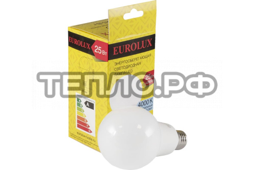 Лампа светодиодная LL-E-A80-25W-230-4K-E27 (груша, 25Вт, нейтр., Е27) Eurolux