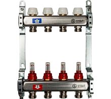 Коллекторная группа с расходомерами на  3 выход. Stout 1"x3/4 EK