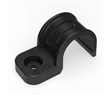 Крепеж-скоба пластиковая односторонняя для прямого монтажа черная в п/э д25 (50шт/450шт уп/кор) Пром