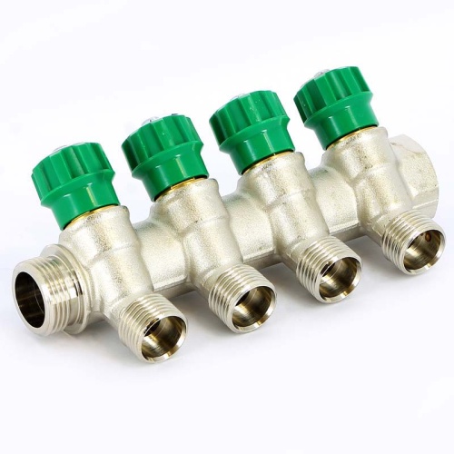 Коллектор на 4 x 1/2" выхода  3/4" вентиль 45град, STI фото 2