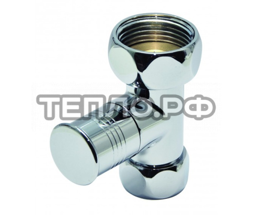 Кран для прямого соединения 1"х1/2" (хром) вн.нар. фото 2