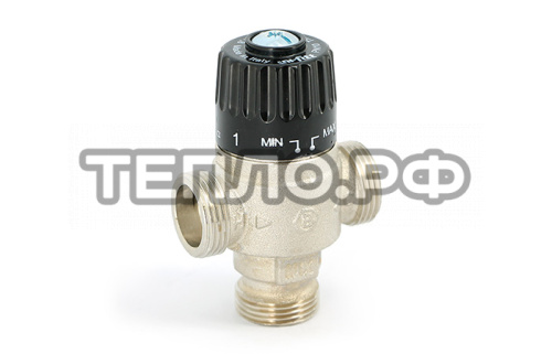 Термостатический смесительный клапан Uni-Fitt 30-65C, нар. 1", KVS 1,8 смешение в центр
