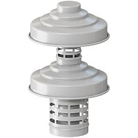 Вертикальный оголовок с ветрозащитой D 60/100 БЕЛЫЙ (Алюминий)