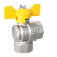 Кран газовый Ду 20 (3/4") вн/вн бабочка LD Pride УГЛОВОЙ