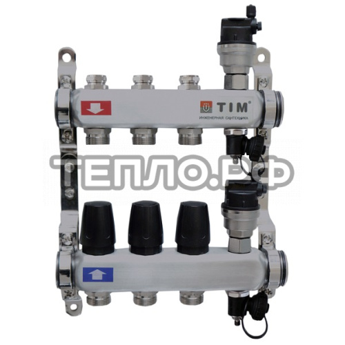 Коллекторная группа TIM 1"x3/4 EK  3 выхода