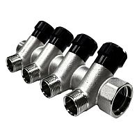 Коллектор на 4 x 1/2" выхода  3/4" вентиль 45град, STI