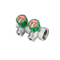 Коллектор на 2 x 3/4"ЕК выхода  1" вентиль 90град, TIM