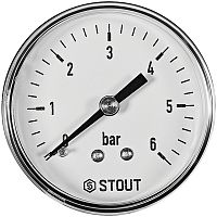 Манометр 0-6бар д.50мм 1/4" аксиальный STOUT