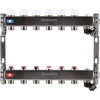 Коллекторная группа ROMMER 1"x3/4 EK  6 вых без расходом с клапаном вып. воздуха и сливом 