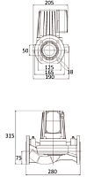 Циркуляционный насос PUMPMAN GRS50/12F-M(1100Вт, Hmax12м, Qmax-300л/мин, DN50,280 мм