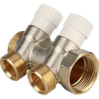 Коллектор с  вентилями, 1"х2 вых. 3/4" ЕК STOUT