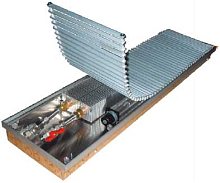 Внутрипольный конвектор EVA с вентилятором (65х258х2000) корпус из нерж.стали.решетка рулонная