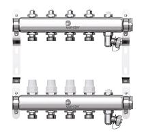 Коллектор нерж. 1"-3/4 в сборе на 5 выходов с 2 заглушками Wester W903.5
