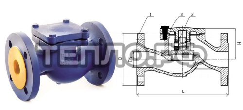 Клапан обратный Ду 32 чугунный подъемный Reon тип RSV33 PN16