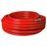 Труба PEX-A 16x2,2 (бухта 100м в теплоизоляции красная) STOUT с антидиф. слоем EVOH