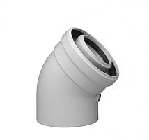 Коаксиальный отвод полипропиленовый 45°, диам. 80/125 мм, HT KMT71408881